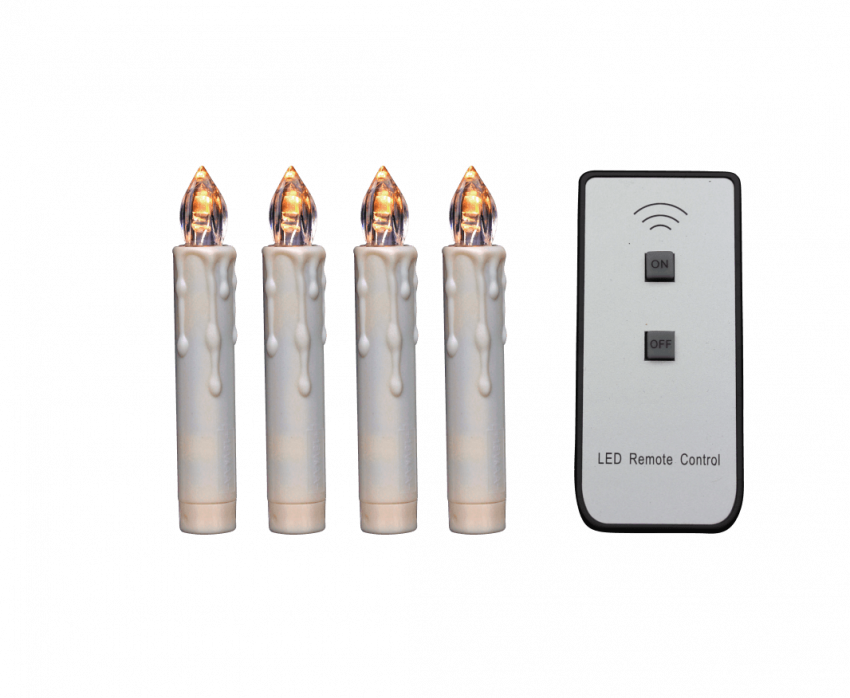 LED Beleuchtungsset: 4 LED Kerzen + 1 Fernbedienung