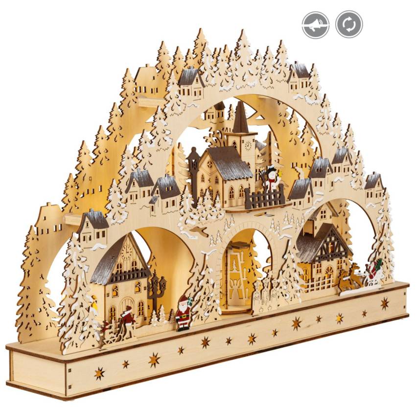 <img src="winterdorf-anwendung-fensterbank.jpg" alt="3D-Lichterbogen Winterdorf als Weihnachtsdekoration auf Fensterbank mit warmweißer LED-Beleuchtung" title="LED-Lichterbogen Winterdorf – stimmungsvolle Deko für Fensterbank, Sideboard oder Tisch" width=