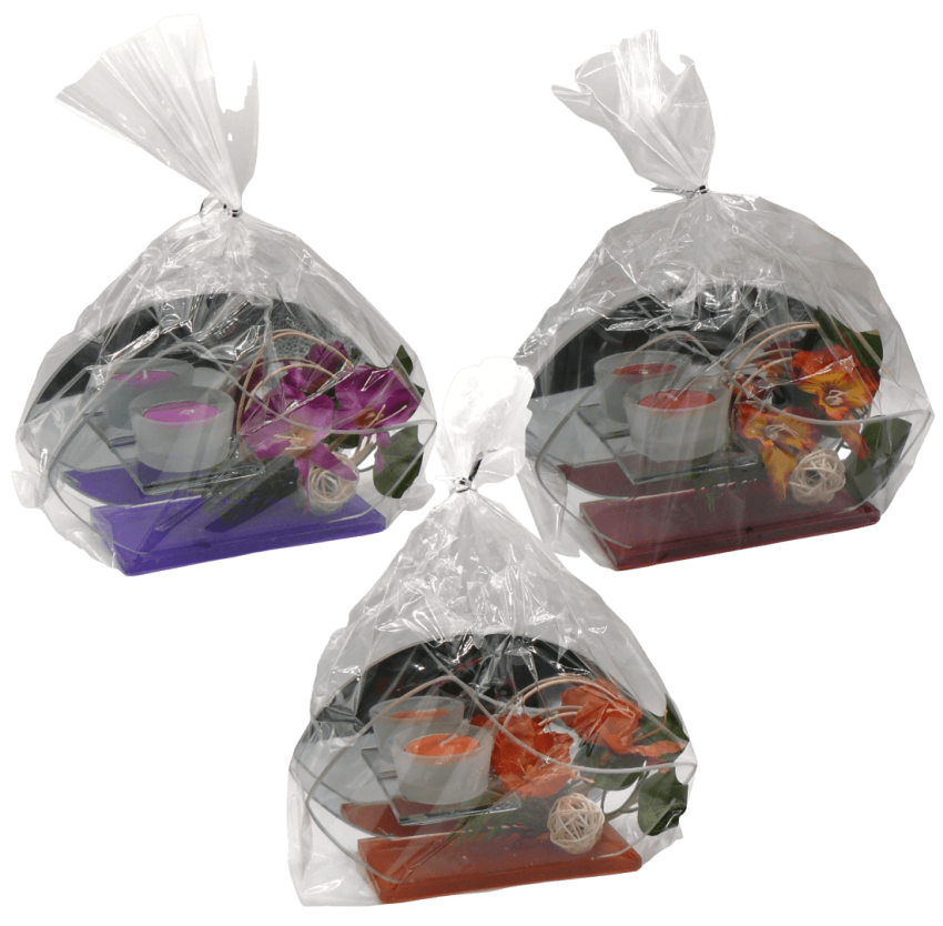 Muttertagsgeschenk glasteelichhalkter mit blume orchidee verschiedene farben