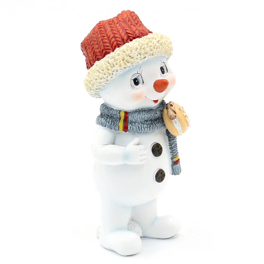 Polyresin-Schneekinder Schneemannfiguren "Weihnachtsmarktbesucher"