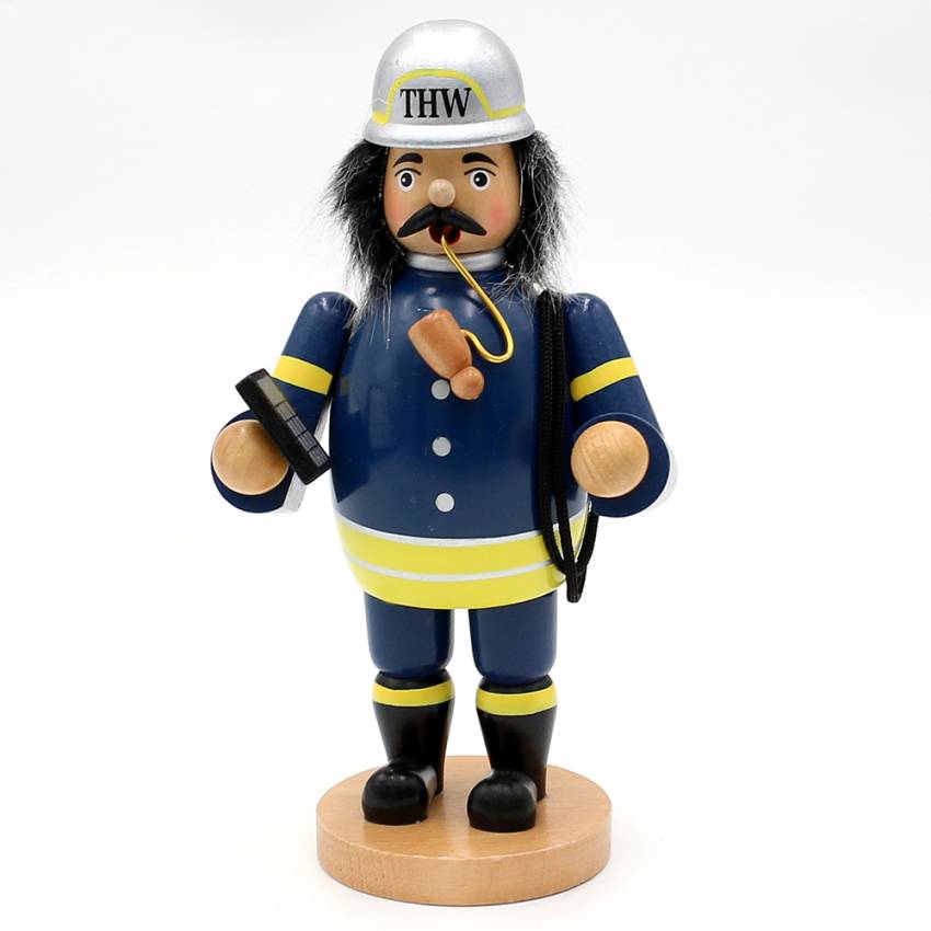 Holz Räuchermann " THW-Helfer " mit Uniform
