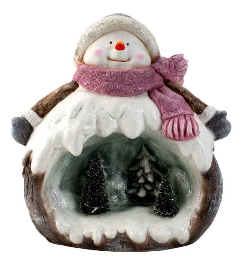 Dicker beleuchteter großer lustiger Schneemann Hugo - Ein winterlicher Hingucker