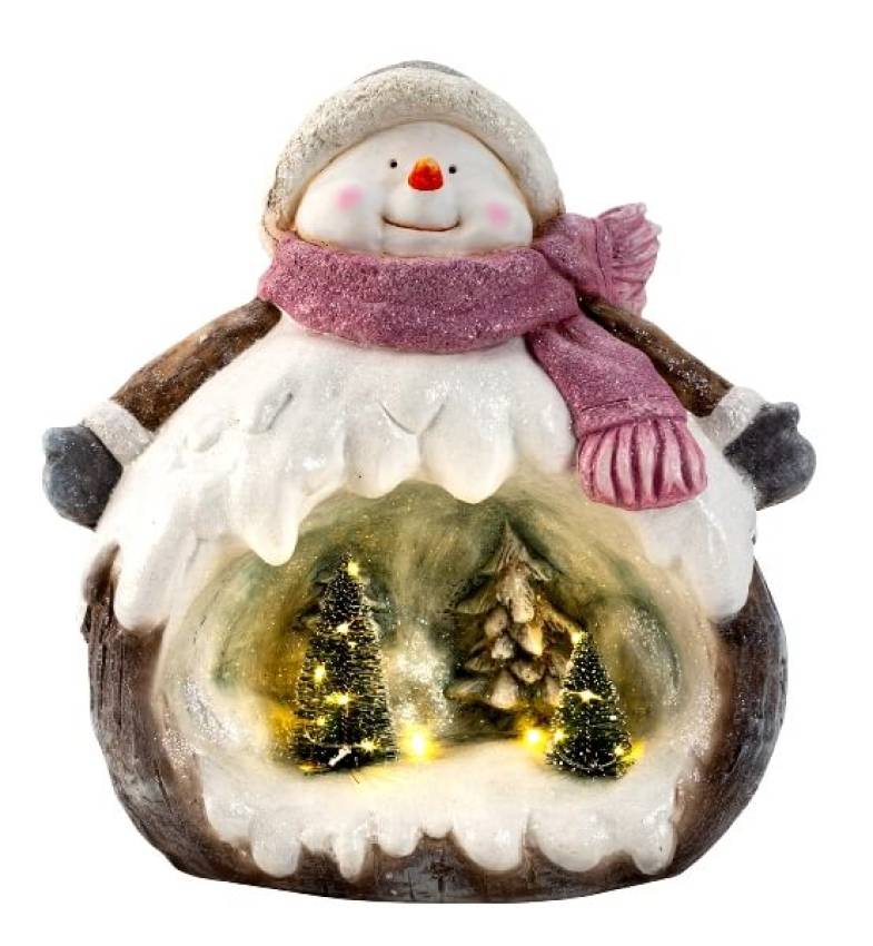 Dicker beleuchteter großer lustiger Schneemann Hugo - Ein winterlicher Hingucker
