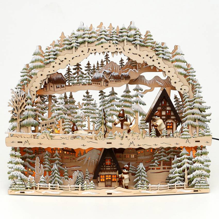 3 d schwibbogen winterkinderfiguren biathlon