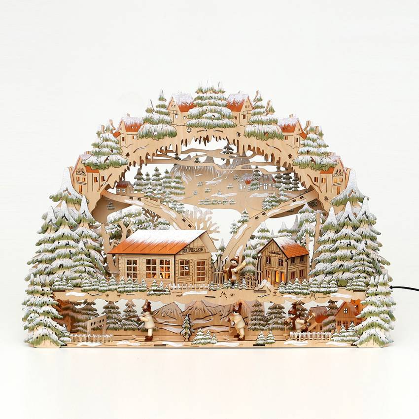 schwibbogen bank led 3 d lichterbogen wintersport