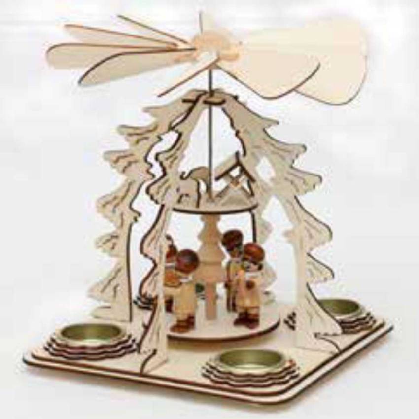 pyramide weihnachten teelichte bäckerminiatur figuren farbig
