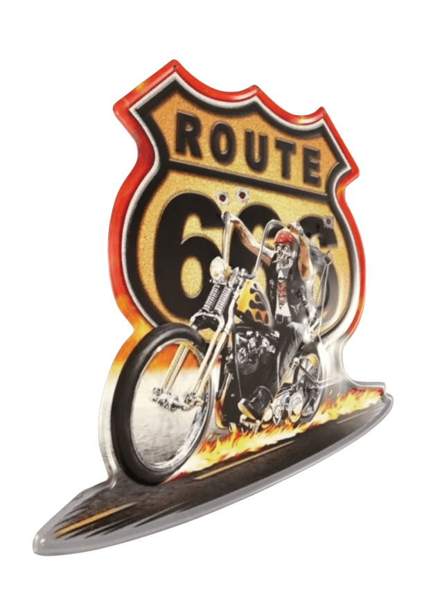 Blechschild Wanddekoration Eisen Motorrad ala Harley Gost Rider Route 66