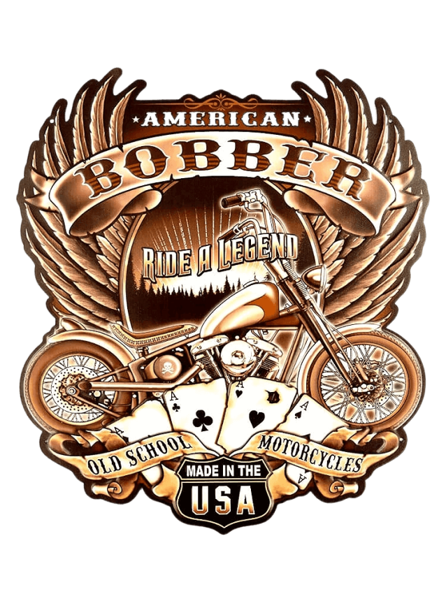 XL Bechschild mit Motorcycles Chopper Motiv