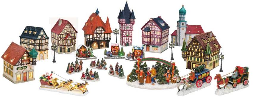 XXL Weihnachtsdekoration Lichterhäuser Stadt Handarbeit