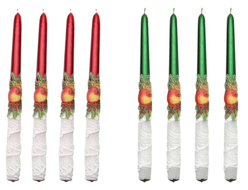 weihnachtskerzen rot grün adventskerzen