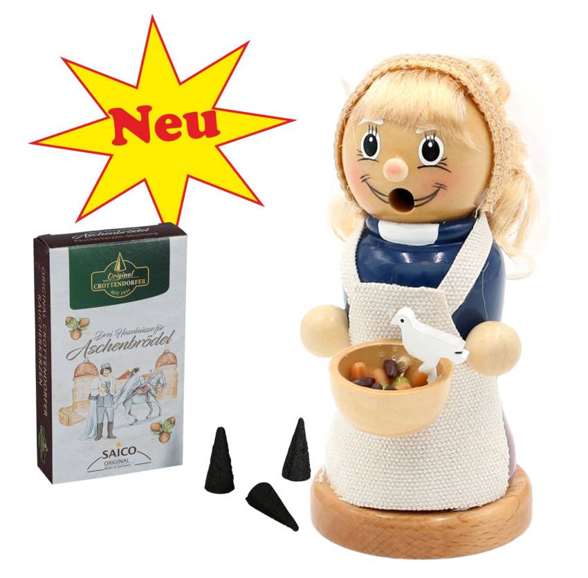 Maerchenfigur-Räuchermännchen "Aschenbrödel" – Holzkunst