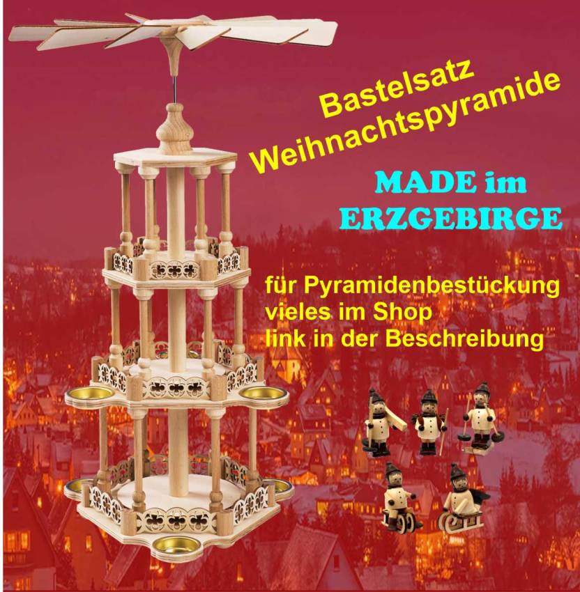 holzbausatz teelichtyramide mit teelichte erzgebirge holzkunst echt