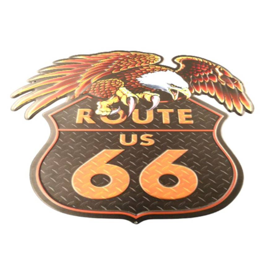 Retro Wandschild Blech Route 66 Adler USA