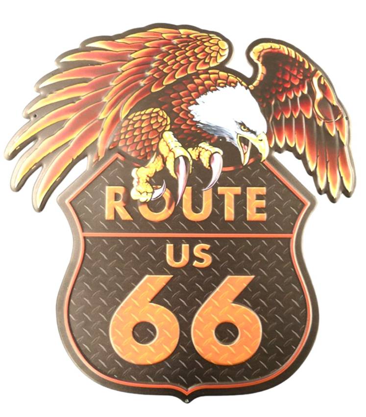 Blechschild retro Adler route 66 Bikerschild