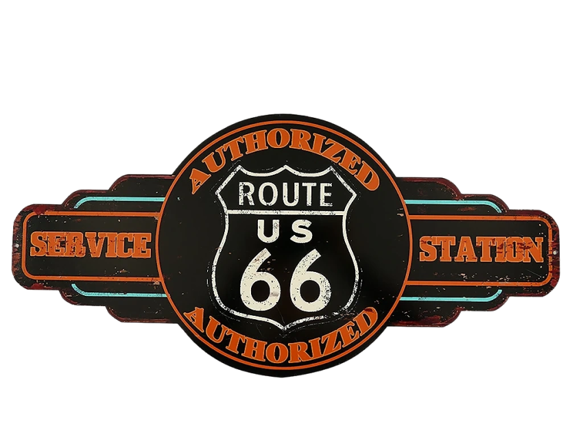 Wandschild Reklameschild historische Route 66