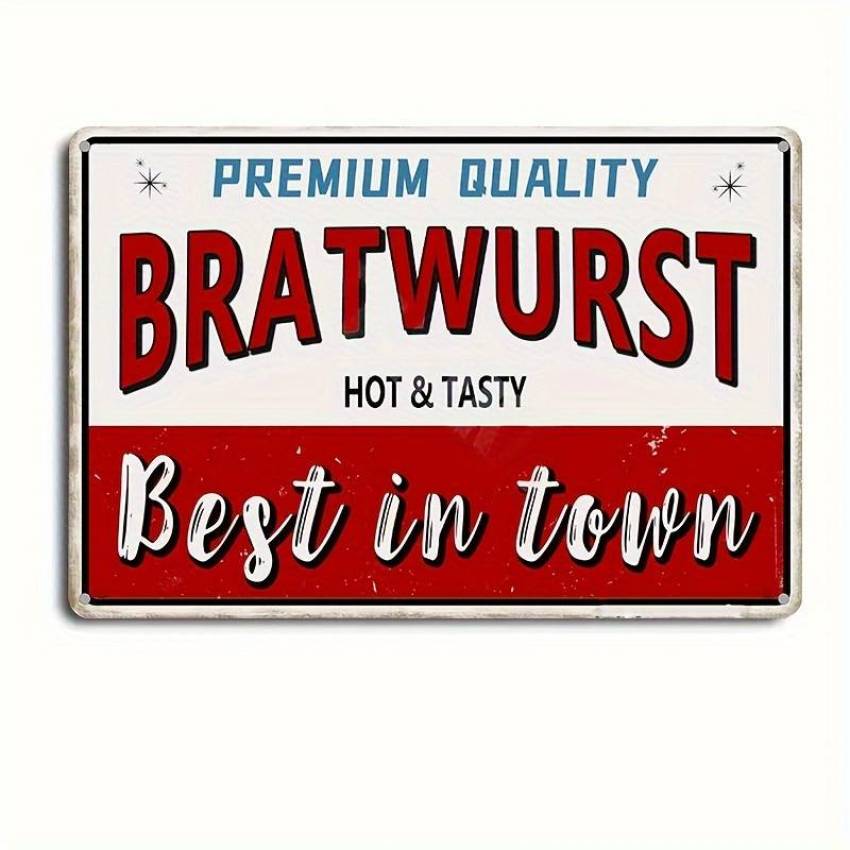 Wandschild Blechschild Bratwurst Grillschild Best in Town