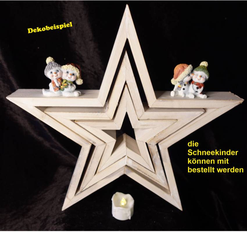 große Holzsterne 3er Set zum Weihnachtsbasteln