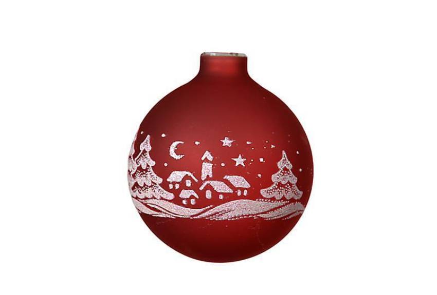 Ersatzkugel rot für beleuchteten Glaskugelschmuck Leuchtgehänge Winterlandschaft