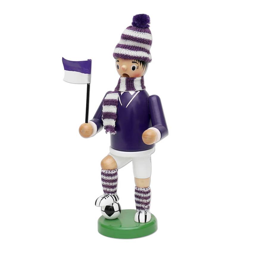 Räuchermann Fußballer lila / weiss