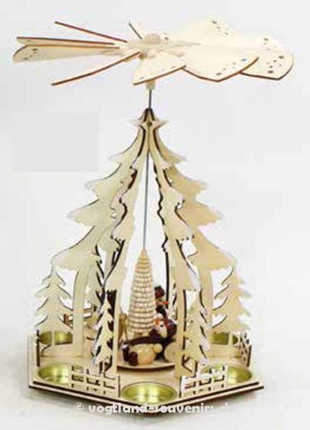 pyramide weihnachten teelichte 3 schneemannfiguren