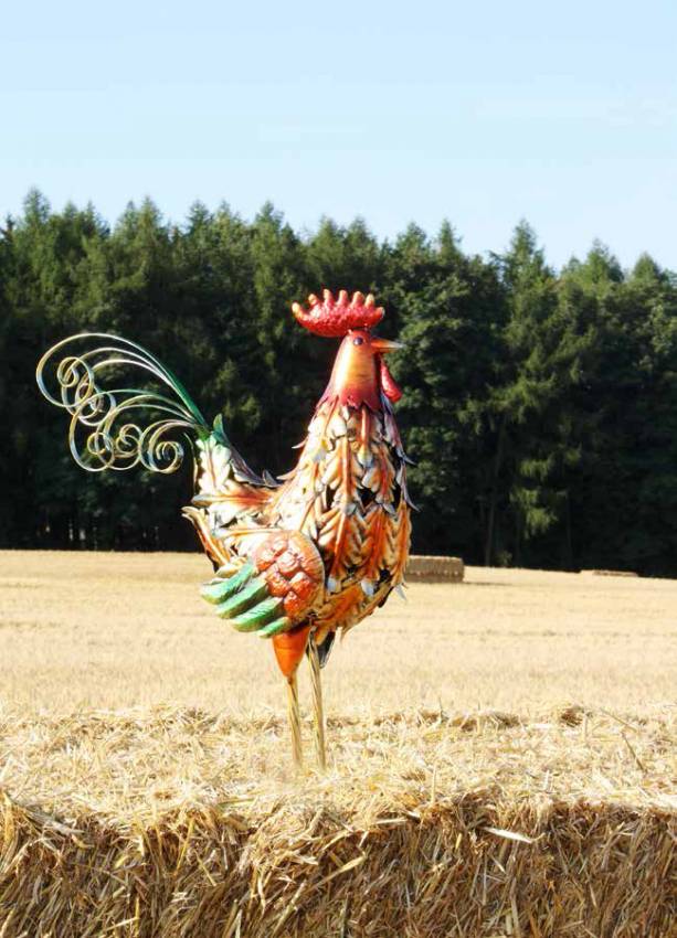 Metallfigur Blechfigur Dekofigur Gartenfigur XXL Hahn VogtlandSouvenir`s