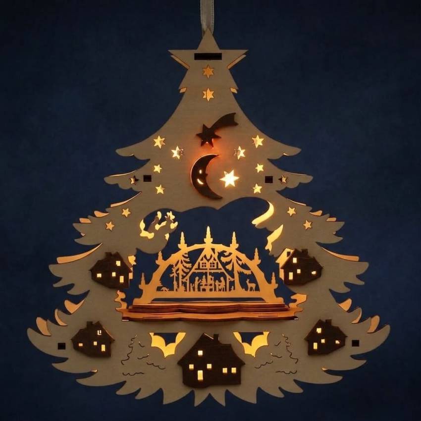 beleuchtetes fensterbild doppelt dresdener tannebaum leer