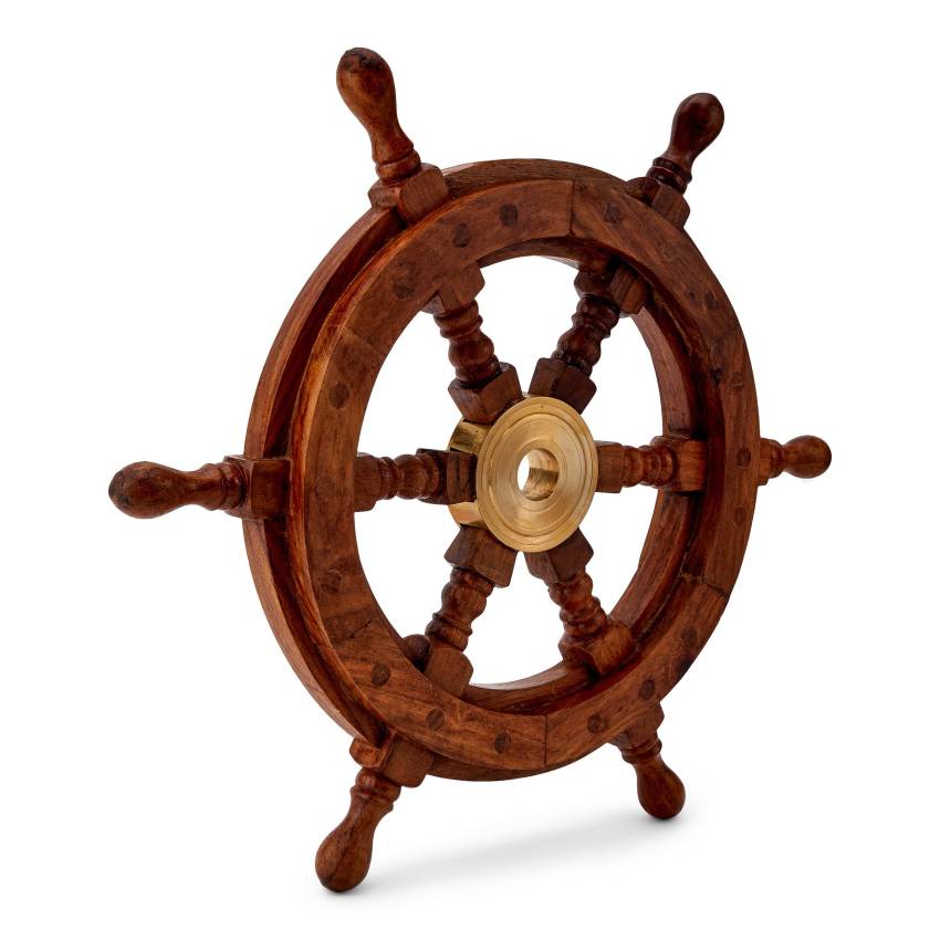 Steuerrad Holz – Maritime Wanddeko aus massivem Holz