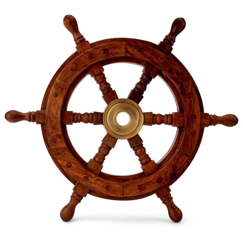 Steuerrad Holz – Maritime Wanddeko aus massivem Holz