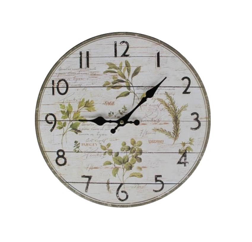 kuechenuhr kraeuteruhr wanduhr 33 cm
