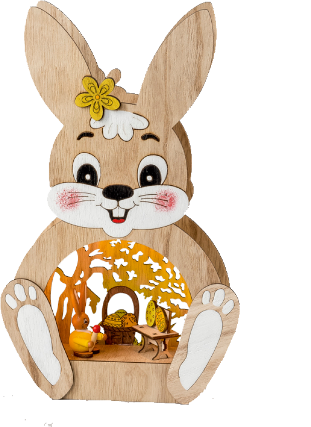 Osterpyramide XL Osterhasen Holz beleuchteter Hase Toppreis OP7