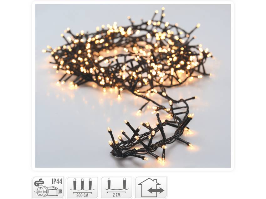 Micro-Cluster lichterkette aussen 8 m 400 leds warmweiss