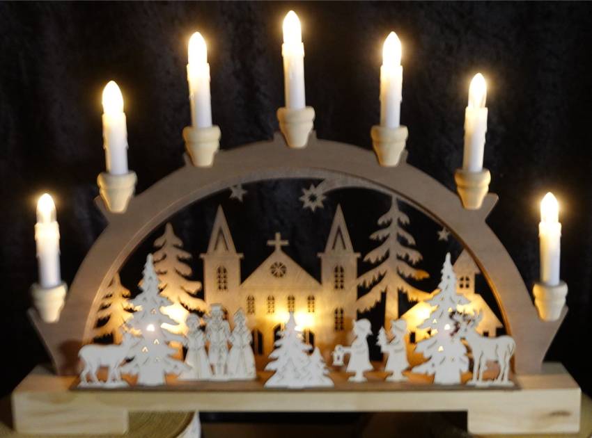 LED-Lichterbogen Vor dem Dome - 7-flammig mit Timer