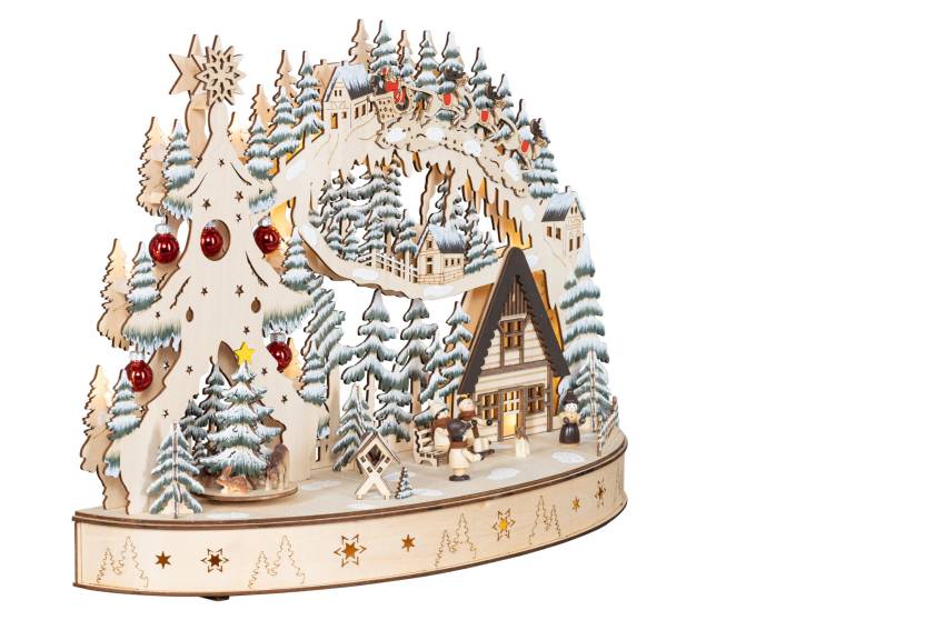 Lichterbogen weihnachtliche Fensterdeko  ein Weihnachtstraum bewegung baum drehend