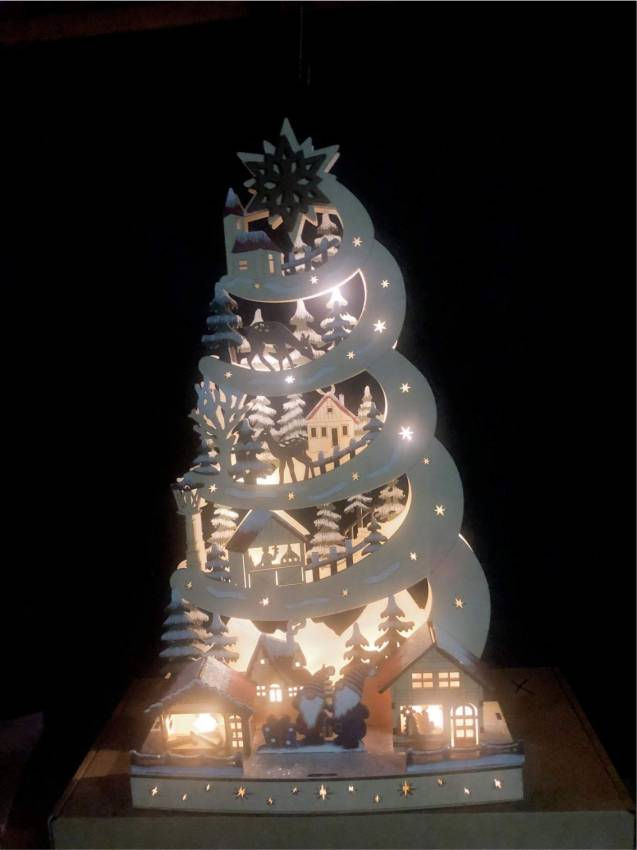 LED-Lichterspitze „Wichtelweihnacht“ – mit Timer