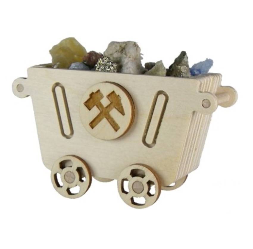miniatur bergbau Lore holz mit steine