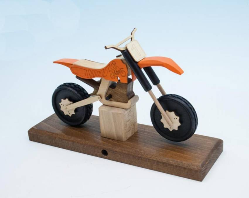 räuchermotorrad crossmaschine orange