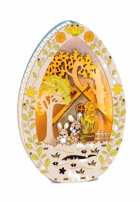 osterdeko ei beleuchtet diorama top farbig