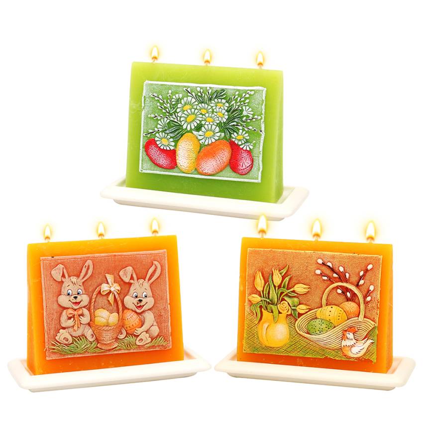 osterkerzen 3 set bunt 3 docht