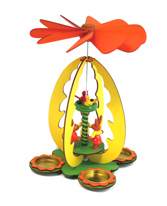 osterteelichtpyramide tanzende hasen