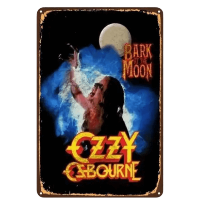 Ozzy Osbourne – Bark at the Moon: Kultcover als Blechschild – wild und ikonisch.