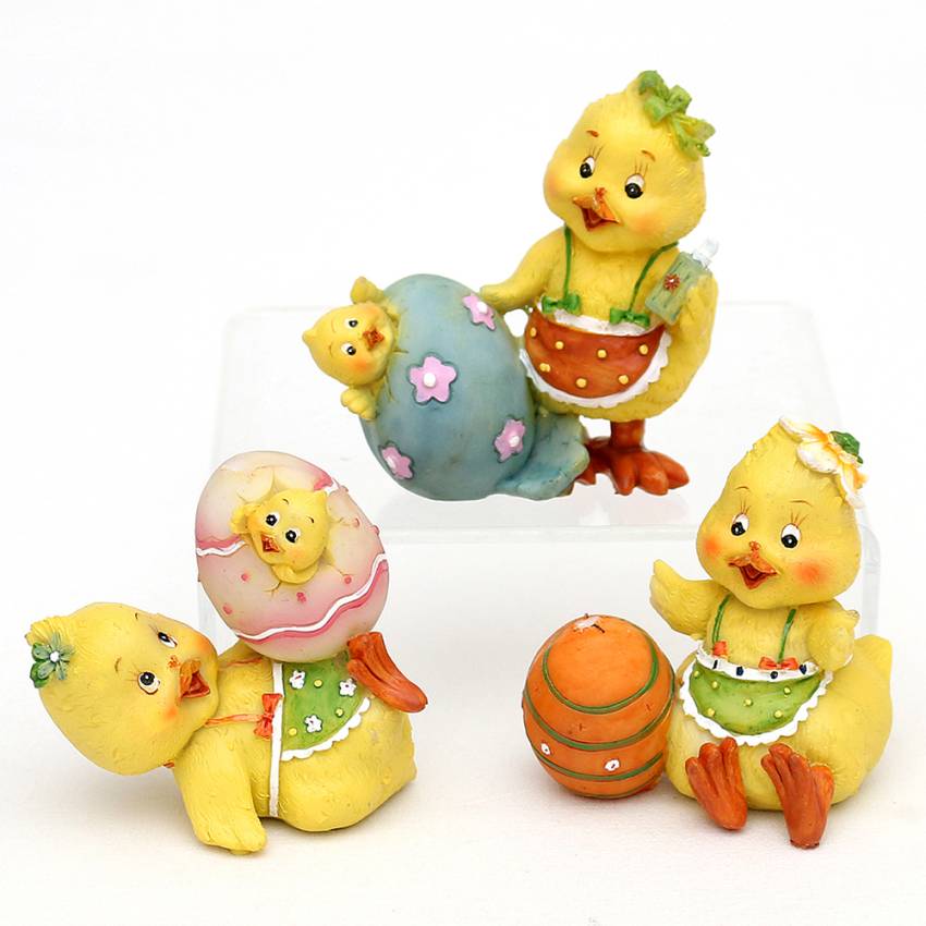Lustige Poly Osterküken  3-fach sort