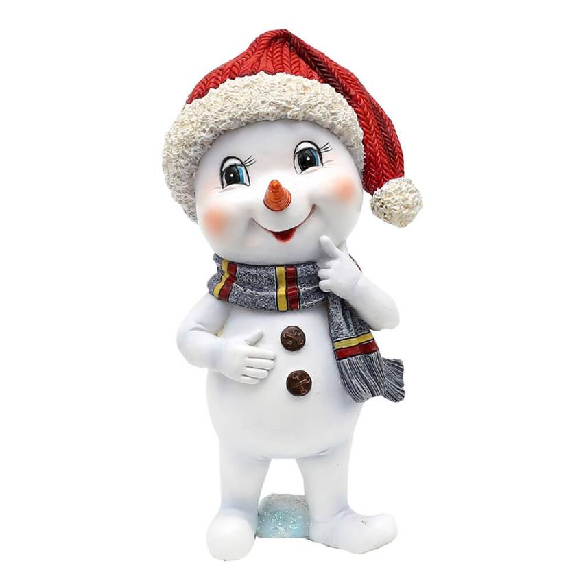 polyresin schneekind mit roter zipfelmütze