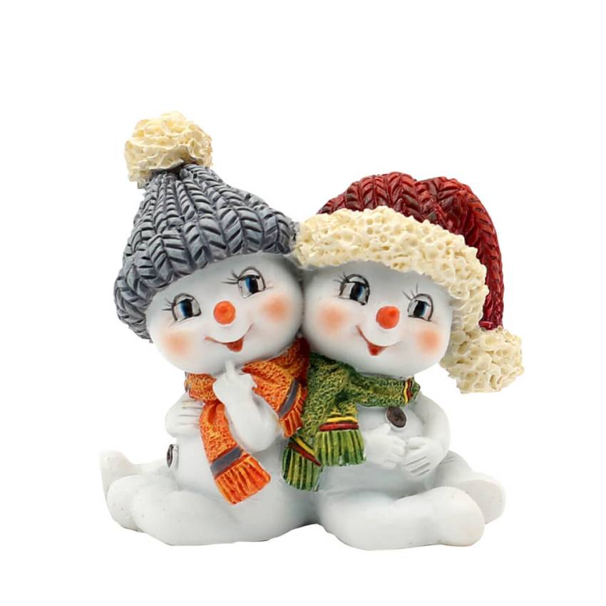 LUSTIGE SCHNEEMÄNNER mit Strickmütze Schneemann Schneemänner Poly-Figur