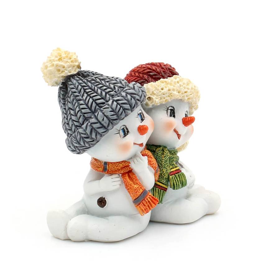 LUSTIGE SCHNEEMÄNNER mit Strickmütze Schneemann Schneemänner Poly-Figur