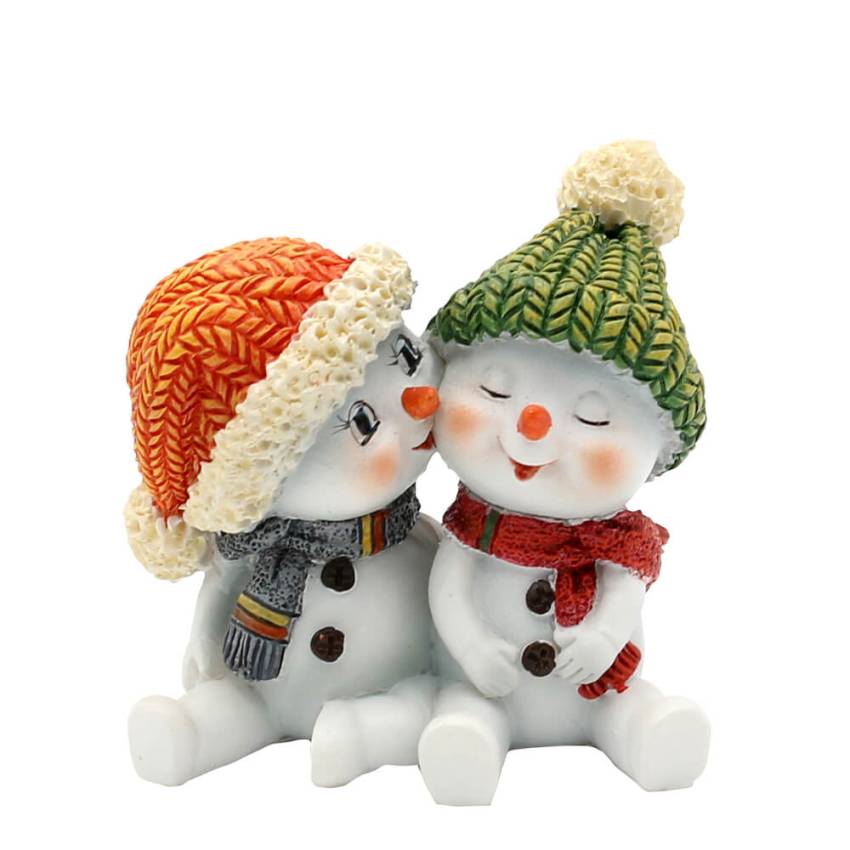 LUSTIGE SCHNEEMÄNNER mit Strickmütze Schneemann Schneemänner Poly-Figur