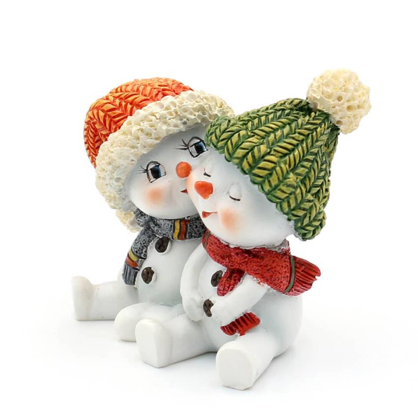 LUSTIGE SCHNEEMÄNNER mit Strickmütze Schneemann Schneemänner Poly-Figur