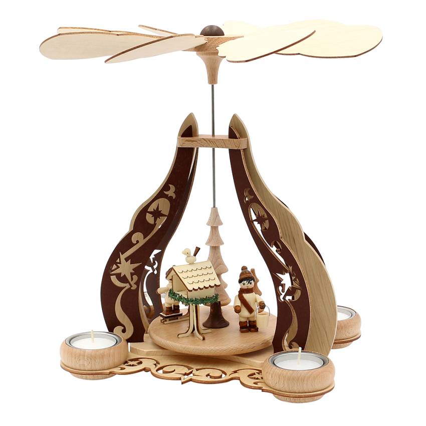 teelichtpyramide weihnachten vogelfütterung