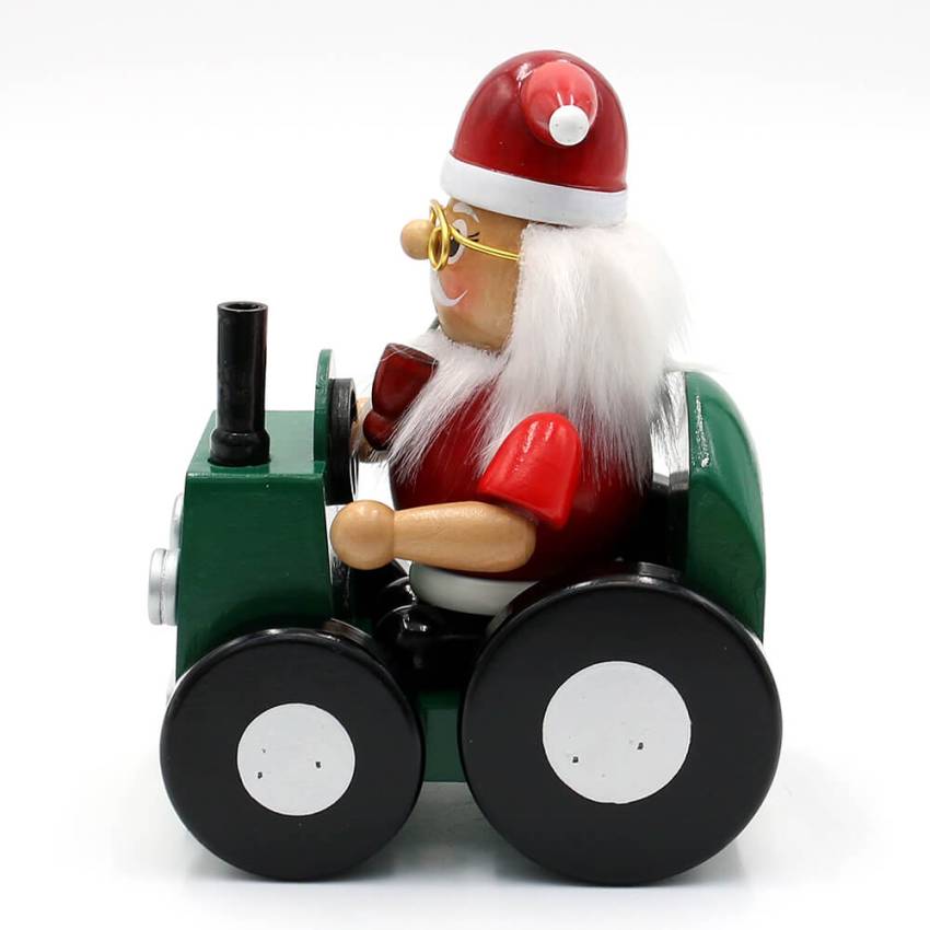 Holz Räuchermännchen weihnachtsmann Bauer im Traktor