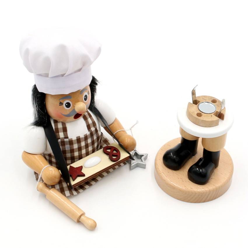 Räuchermännchen Bäcker oder - Handgefertigte Holzkunst