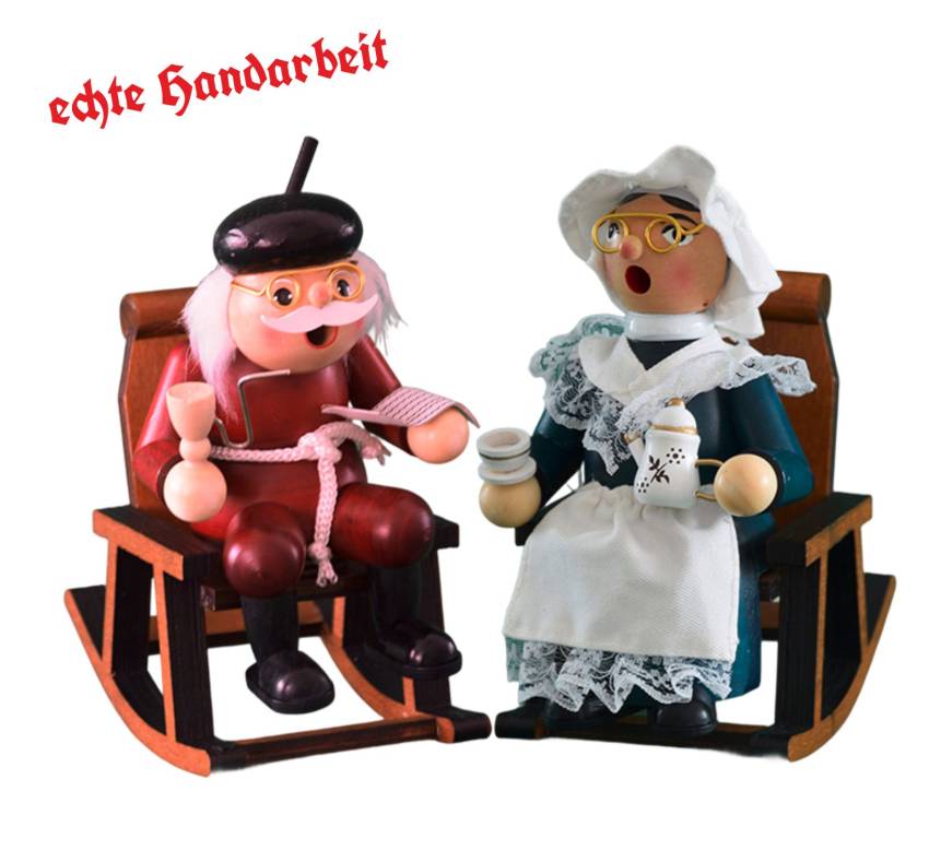 Räuchermännchen Oma und Opa im Schauckelstuhl